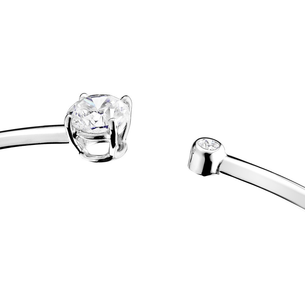 Bracelet Jonc flexible Lepage Beguin en or blanc et diamants