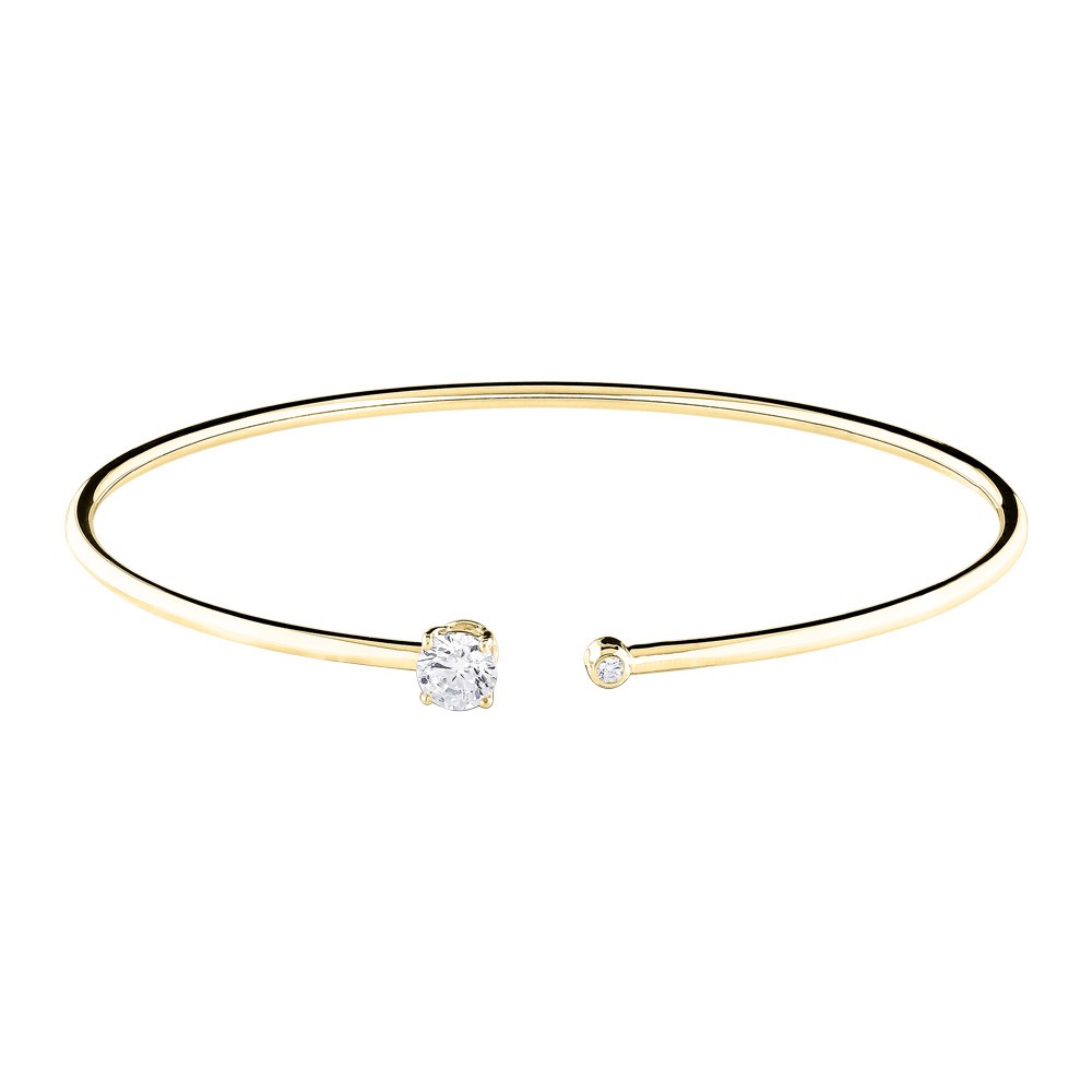 Bracelet Jonc flexible Lepage Beguin en or jaune et diamants