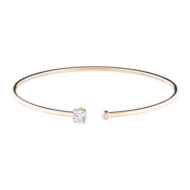 Bracelet Jonc flexible Lepage Beguin en or rose et diamants