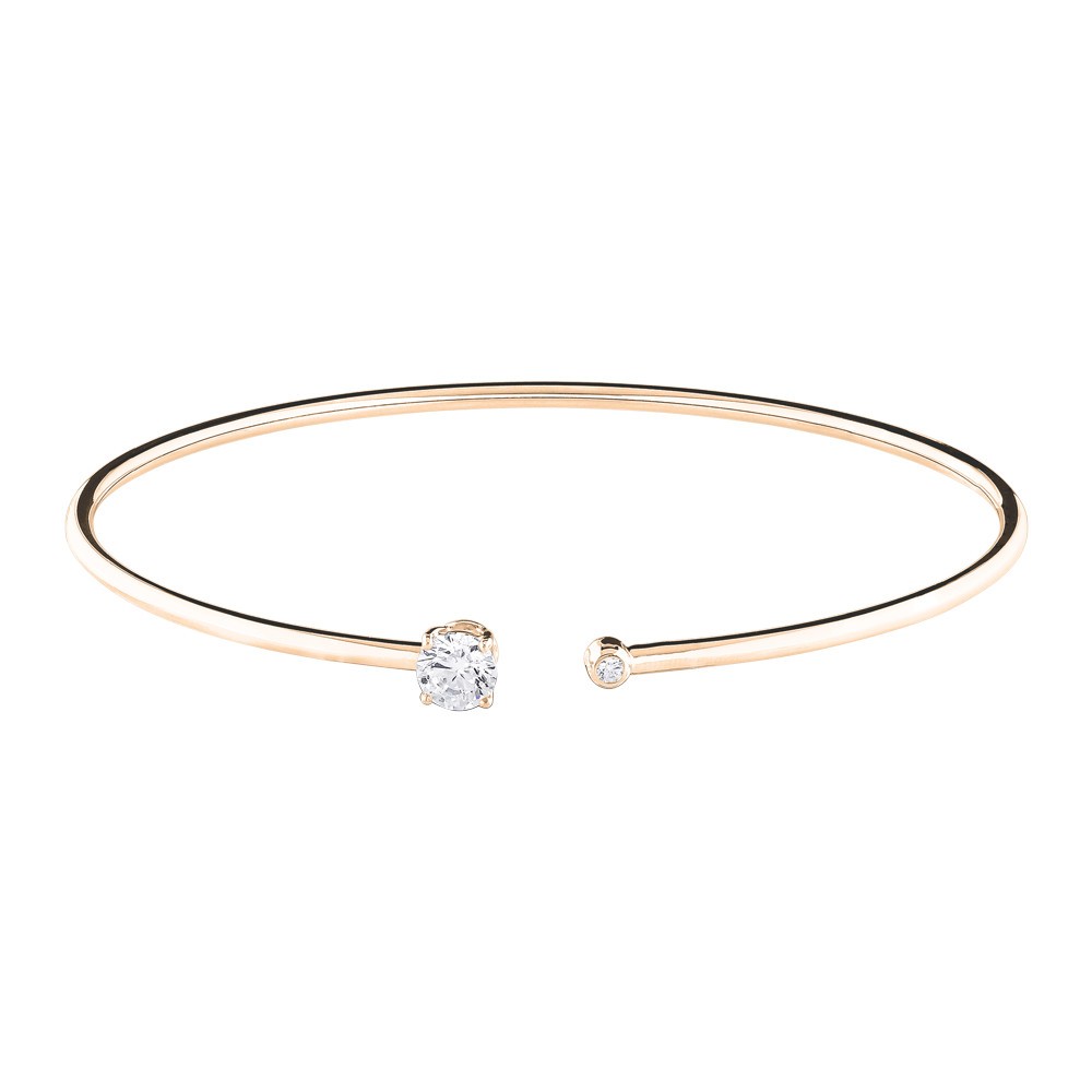 Bracelet Jonc flexible Lepage Beguin en or rose et diamants