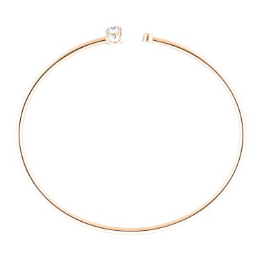 Bracelet Jonc flexible Lepage Beguin en or rose et diamants