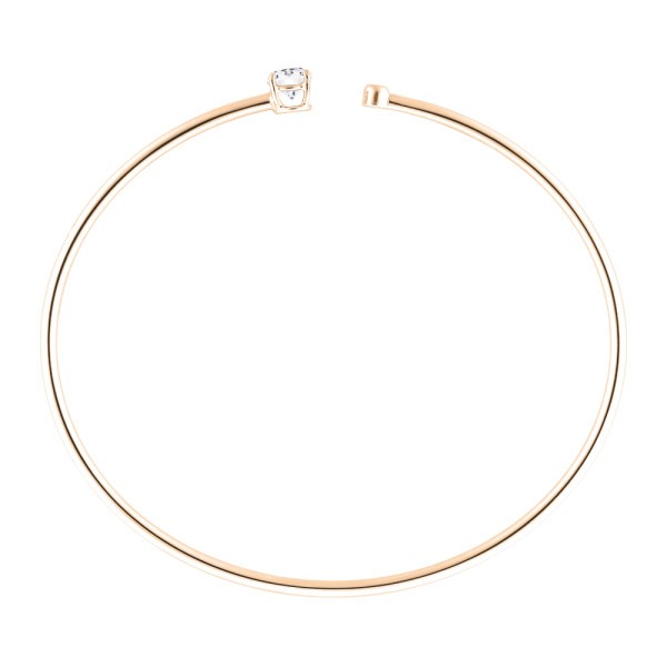 Bracelet Jonc flexible Lepage Beguin en or rose et diamants