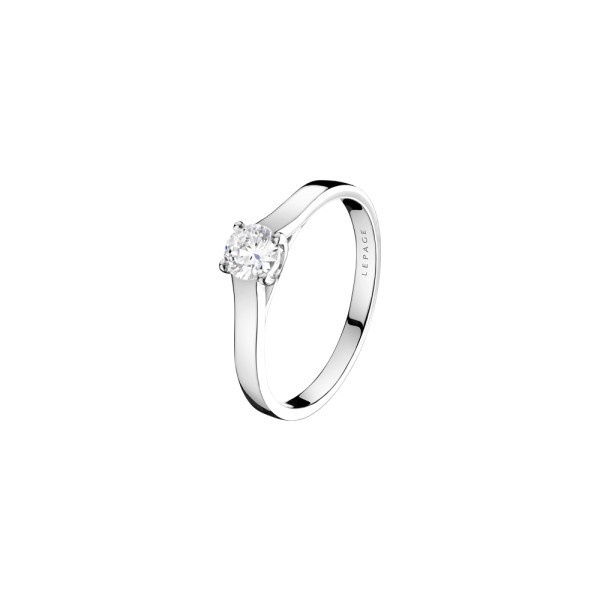 Solitaire Lepage Jackie en or blanc et diamant