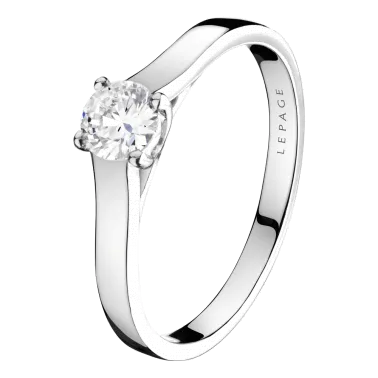 Solitaire Lepage Jackie en or blanc et diamant