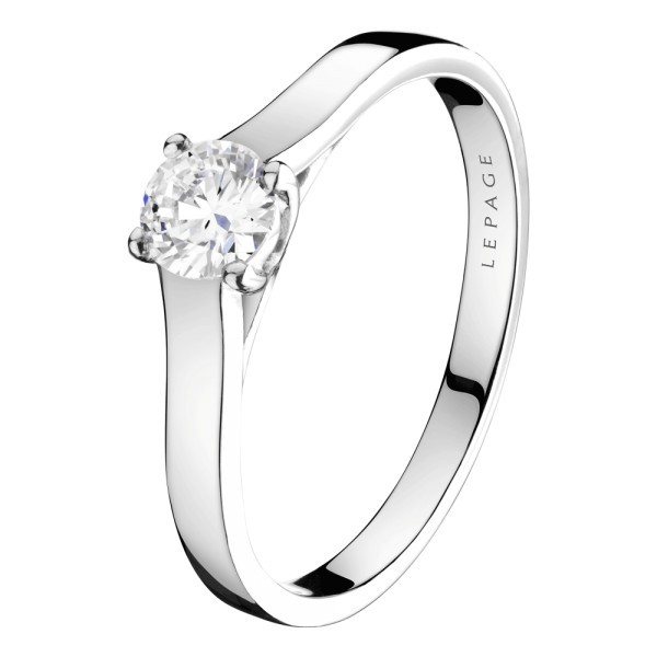 Solitaire Lepage Jackie en or blanc et diamant