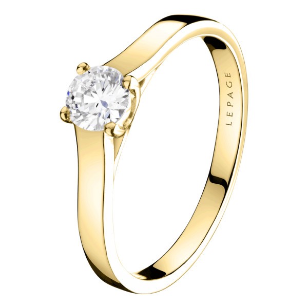 Solitaire Lepage Jackie en or jaune et diamant