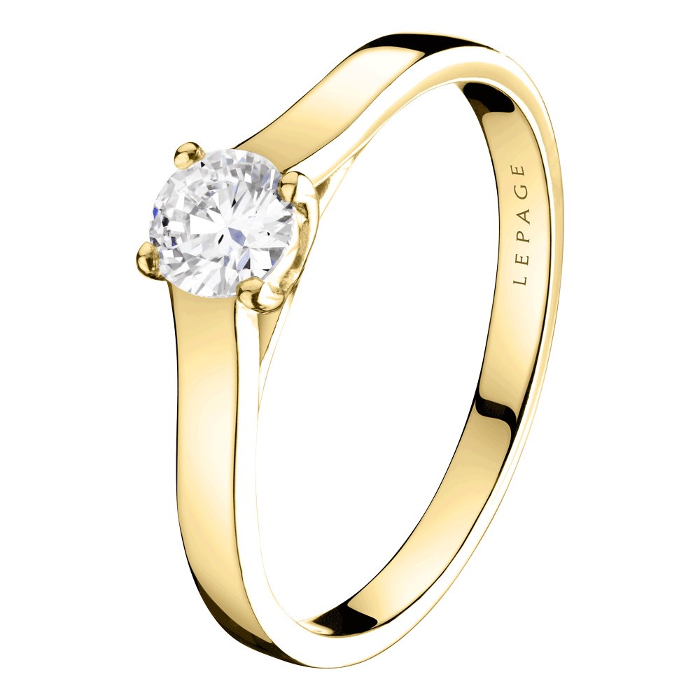 Solitaire Lepage Jackie en or jaune et diamant