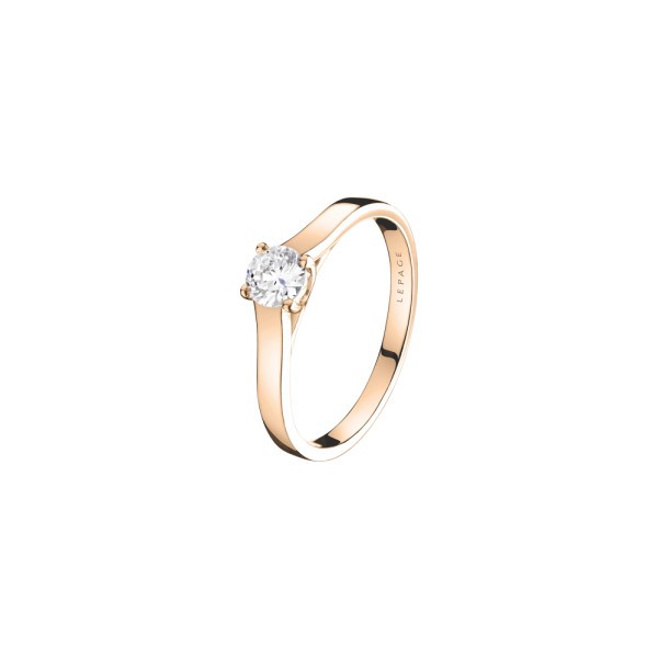 Solitaire Lepage Jackie en or rose et diamant