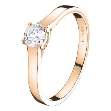 Solitaire Lepage Jackie en or rose et diamant