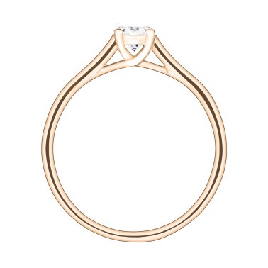 Solitaire Lepage Jackie en or rose et diamant