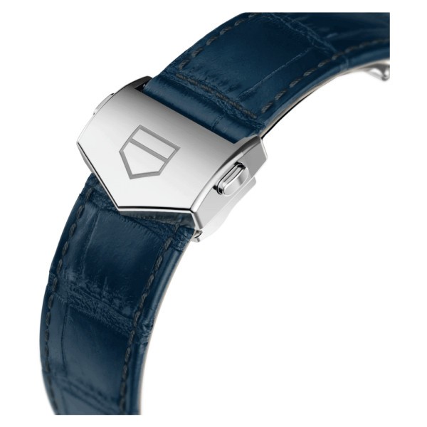 Montre TAG Heuer Monaco Calibre Heuer 02 cadran bleu bracelet croco 39 mm CBL2111.FC6453