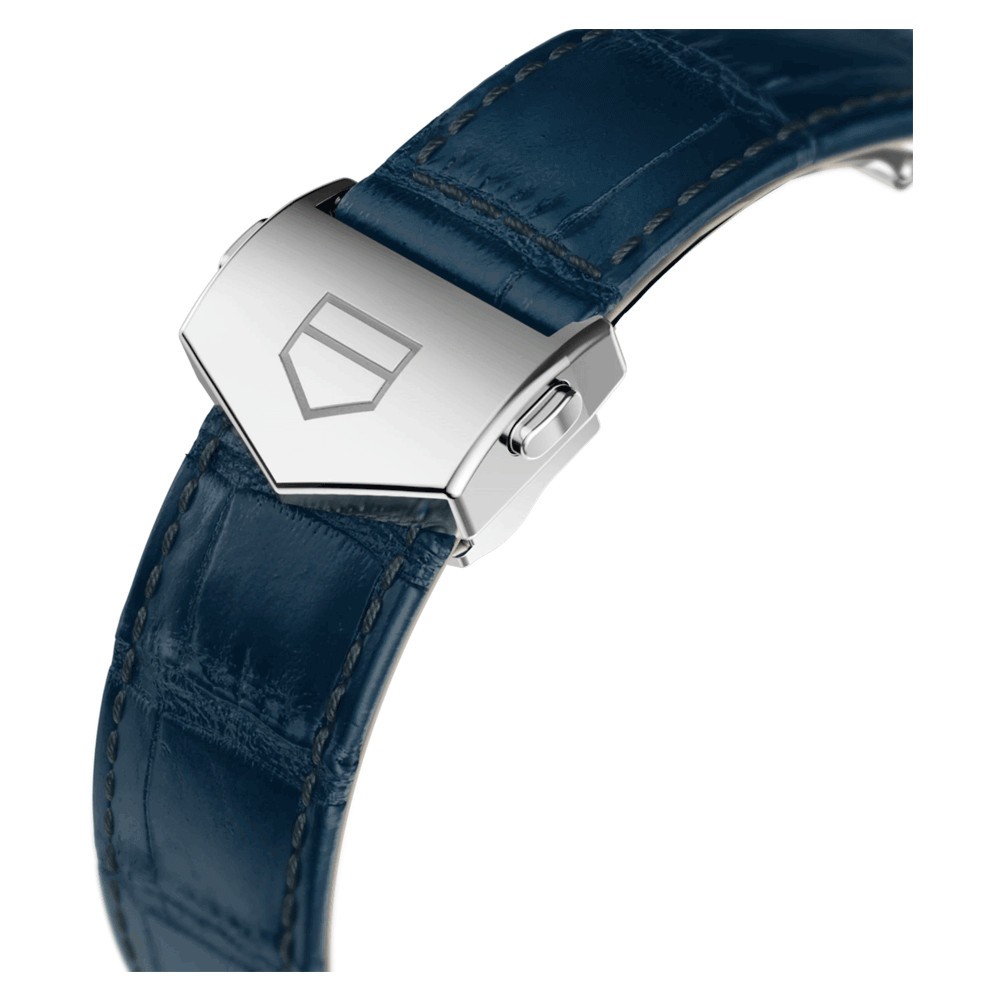 Montre TAG Heuer Monaco Calibre Heuer 02 cadran bleu bracelet croco 39 mm CBL2111.FC6453