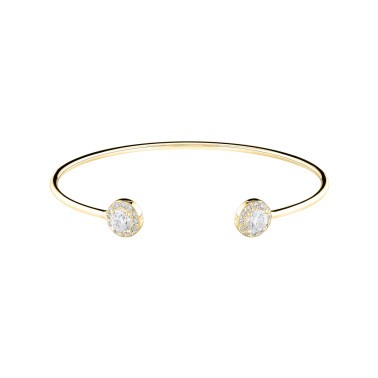 Bracelet Jonc flexible Lepage Coquette en or jaune et diamants