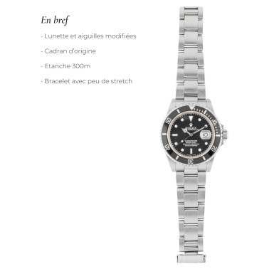 Montre Rolex Submariner Date 40 mm 1987 Ref 16800 Full Set