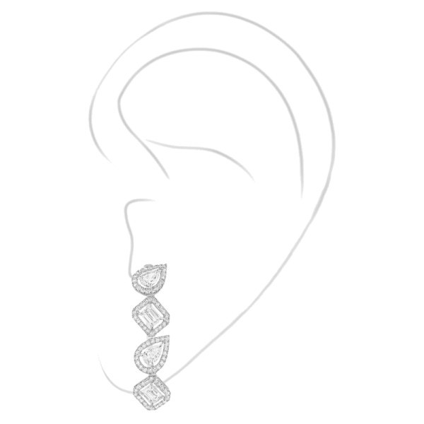 Boucle d'oreille clip lobe Messika My Twin en or blanc et diamants