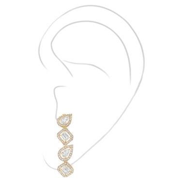 Boucle d'oreille clip lobe Messika My Twin en or jaune et diamants