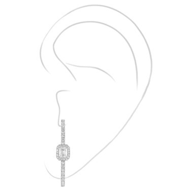 Boucle d'oreille clip Messika My Twin en or blanc et diamant émeraude 0,10 carat