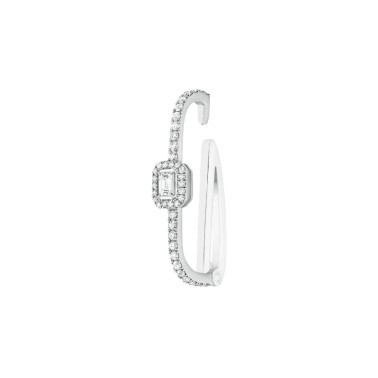 Boucle d'oreille clip Messika My Twin en or blanc et diamant émeraude 0,10 carat