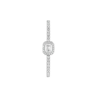 Boucle d'oreille clip Messika My Twin en or blanc et diamant émeraude 0,10 carat