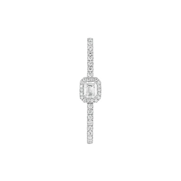 Boucle d'oreille clip Messika My Twin en or blanc et diamant émeraude 0,10 carat