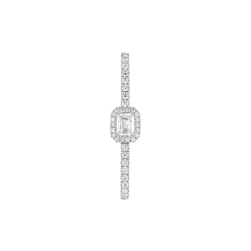 Boucle d'oreille clip Messika My Twin en or blanc et diamant émeraude 0,10 carat