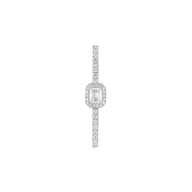 Boucle d'oreille clip Messika My Twin en or blanc et diamant émeraude 0,10 carat