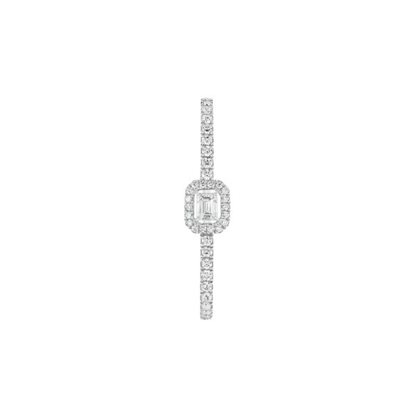 Boucle d'oreille clip Messika My Twin en or blanc et diamant émeraude 0,10 carat