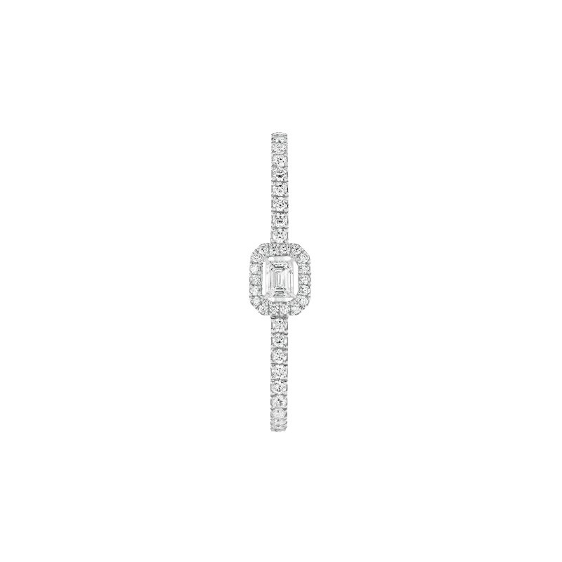 Boucle d'oreille clip Messika My Twin en or blanc et diamant émeraude 0,10 carat