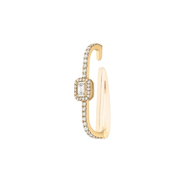 Boucle d'oreille clip Messika My Twin en or jaune et diamant émeraude 0,10 carat