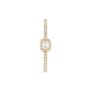 Boucle d'oreille clip Messika My Twin en or jaune et diamant émeraude 0,10 carat