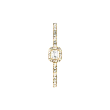 Boucle d'oreille clip Messika My Twin en or jaune et diamant émeraude 0,10 carat