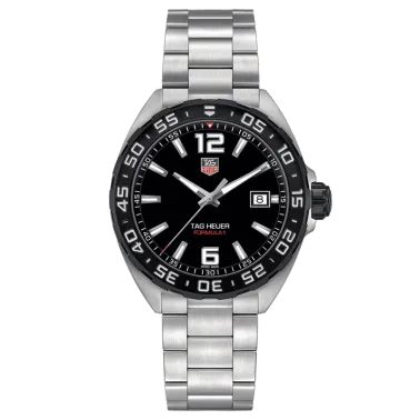 Montre TAG Heuer Formula 1 quartz cadran noir lunette noire bracelet acier 41 mm