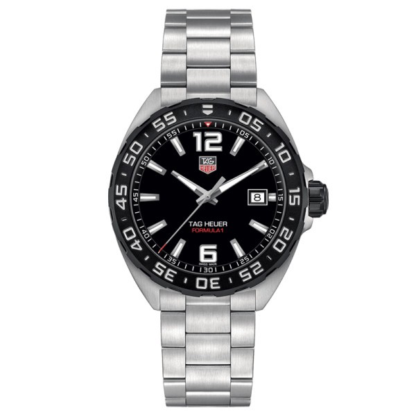 TAG Heuer Formula 1 quartz watch black dial black bezel steel bracelet 41 mm