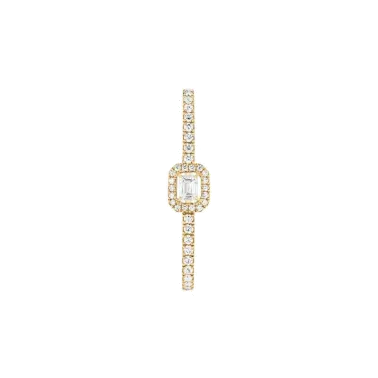 Boucle d'oreille clip Messika My Twin en or jaune et diamant émeraude 0,10 carat