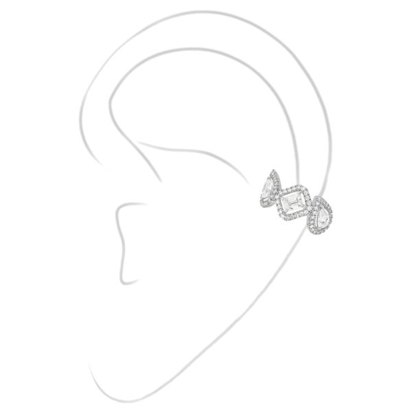 Boucle d'oreille clip Messika My Twin en or blanc et diamants 0,40 carat