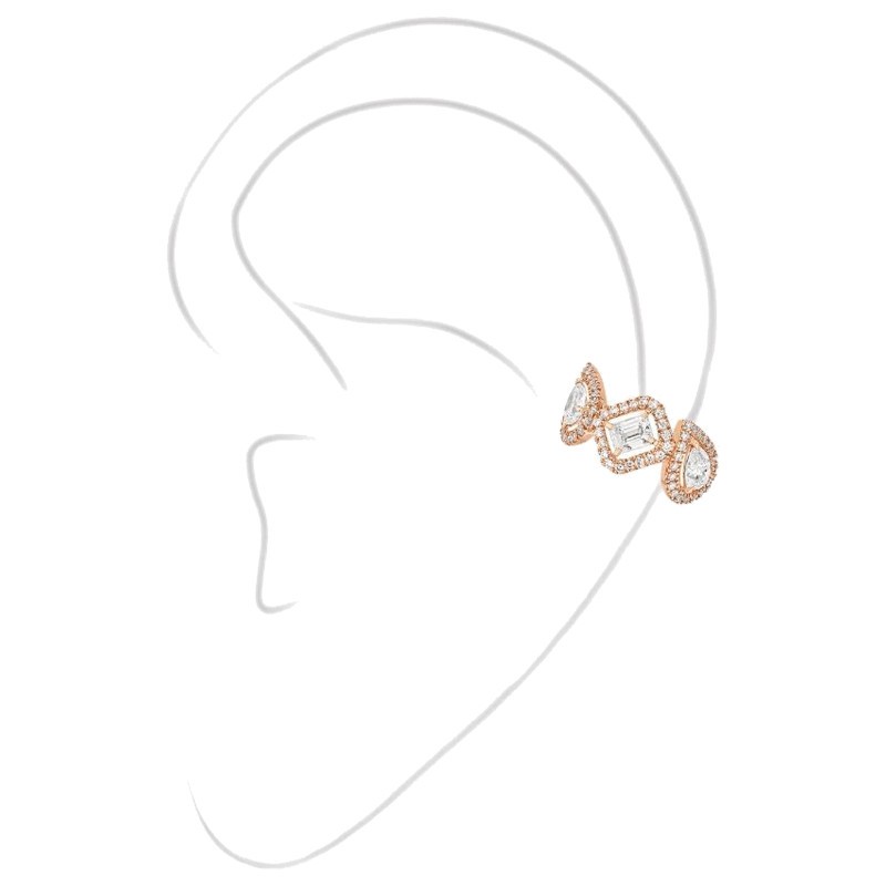Boucle d'oreille clip Messika My Twin en or rose et diamants 0,40 carat