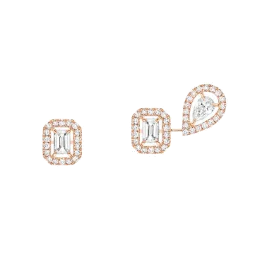 Boucles d'oreilles Messika My Twin 1+2 en or rose et diamants