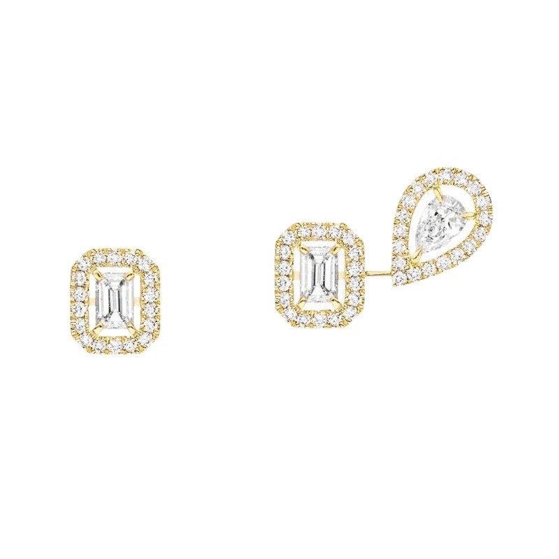 Boucles d'oreilles Messika My Twin 1+2 en or jaune et diamants