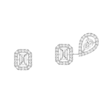 Boucles d'oreilles Messika My Twin 1+2 en or blanc et diamants