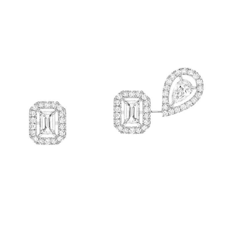 Boucles d'oreilles Messika My Twin 1+2 en or blanc et diamants