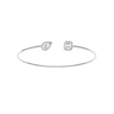 Jonc Messika My Twin Toi & Moi en or blanc et diamants