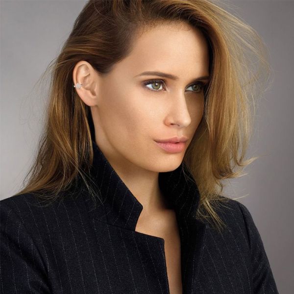 Boucle d'oreille clip Messika My Twin en or blanc et diamant poire 0,10 carat