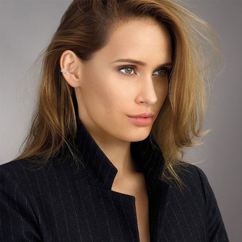 Boucle d'oreille clip Messika My Twin en or rose et diamant poire 0,10 carat