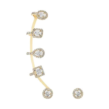 Boucles d'oreilles Messika My Twin multiformes en or jaune et diamants