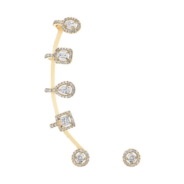 Boucles d'oreilles Messika My Twin multiformes en or jaune et diamants