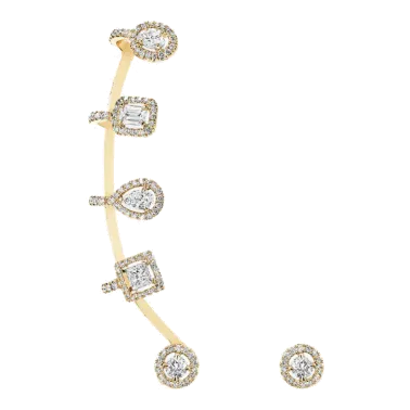 Boucles d'oreilles Messika My Twin multiformes en or jaune et diamants
