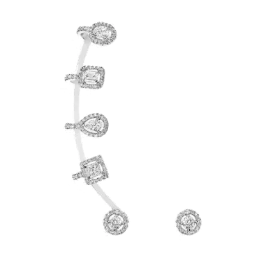 Boucles d'oreilles Messika My Twin multiformes en or blanc et diamants