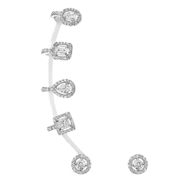 Boucles d'oreilles Messika My Twin multiformes en or blanc et diamants