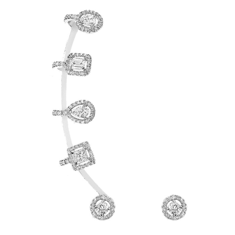 Boucles d'oreilles Messika My Twin multiformes en or blanc et diamants