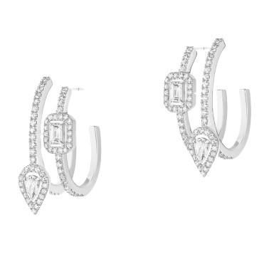 Créoles Messika My Twin en or blanc et diamants